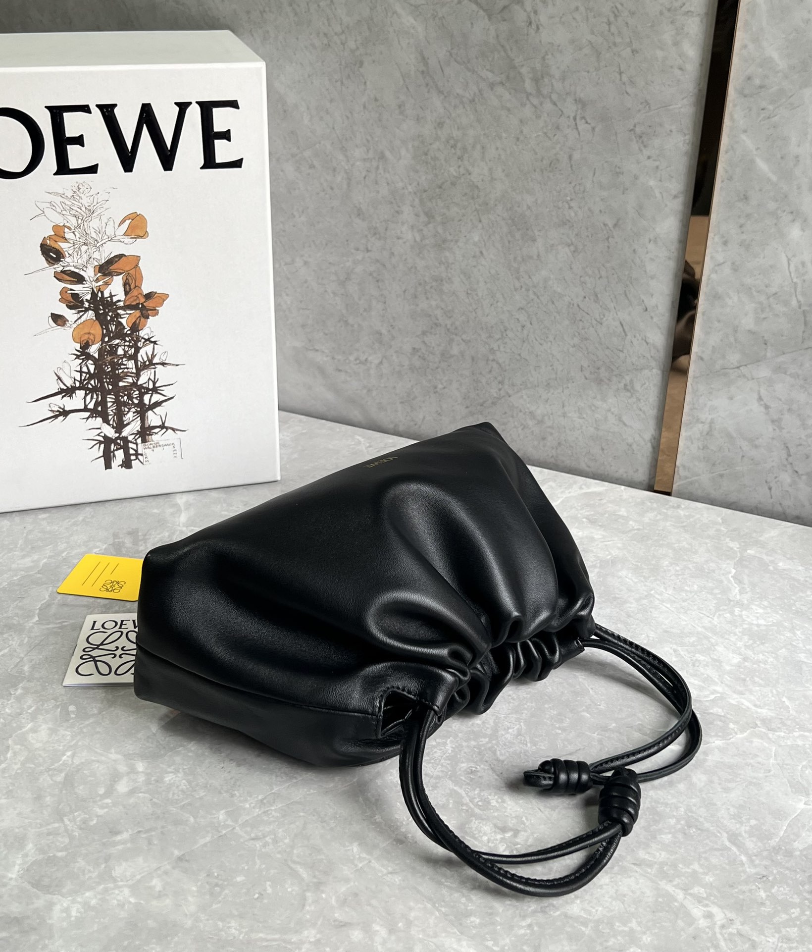 Loewe Medium Flamenco Purse in Mellow Nappa Lambskin Black